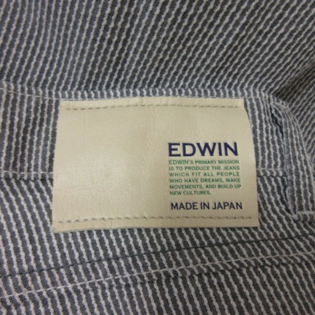 EDWIN(エドウィン)のエドウィン テーパードパンツ ストライプ サッカー地 29 グレー白 ホワイト メンズのパンツ(スラックス)の商品写真