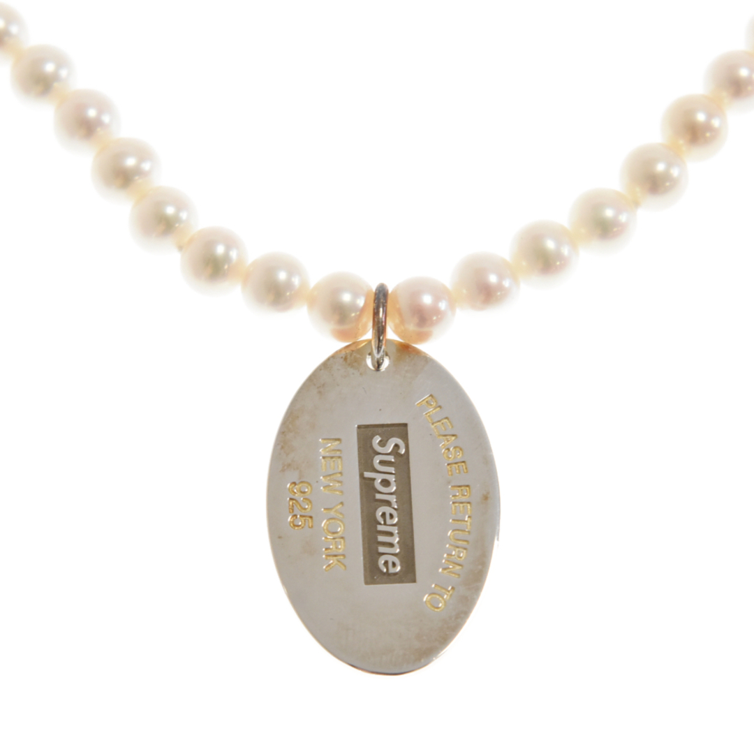 SUPREME シュプリーム 21AW×Tiffany & Co. Return to Tiffany Oval Tag Pearl Necklace Pearl×ティファニー リターントゥーティファニー オーバルタグパールネックレス