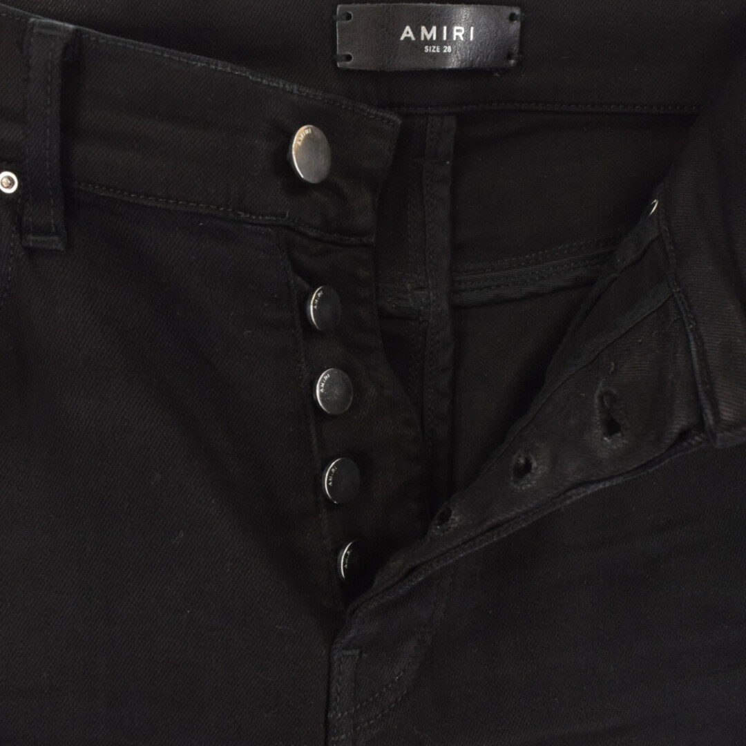 AMIRI アミリ MX1 蛇腹クラッシュ加工デニムパンツ レザー切替