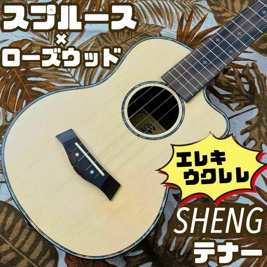 【Vangoa ukulele】ゼブラウッドのエレキテナーウクレレ【入門セット】