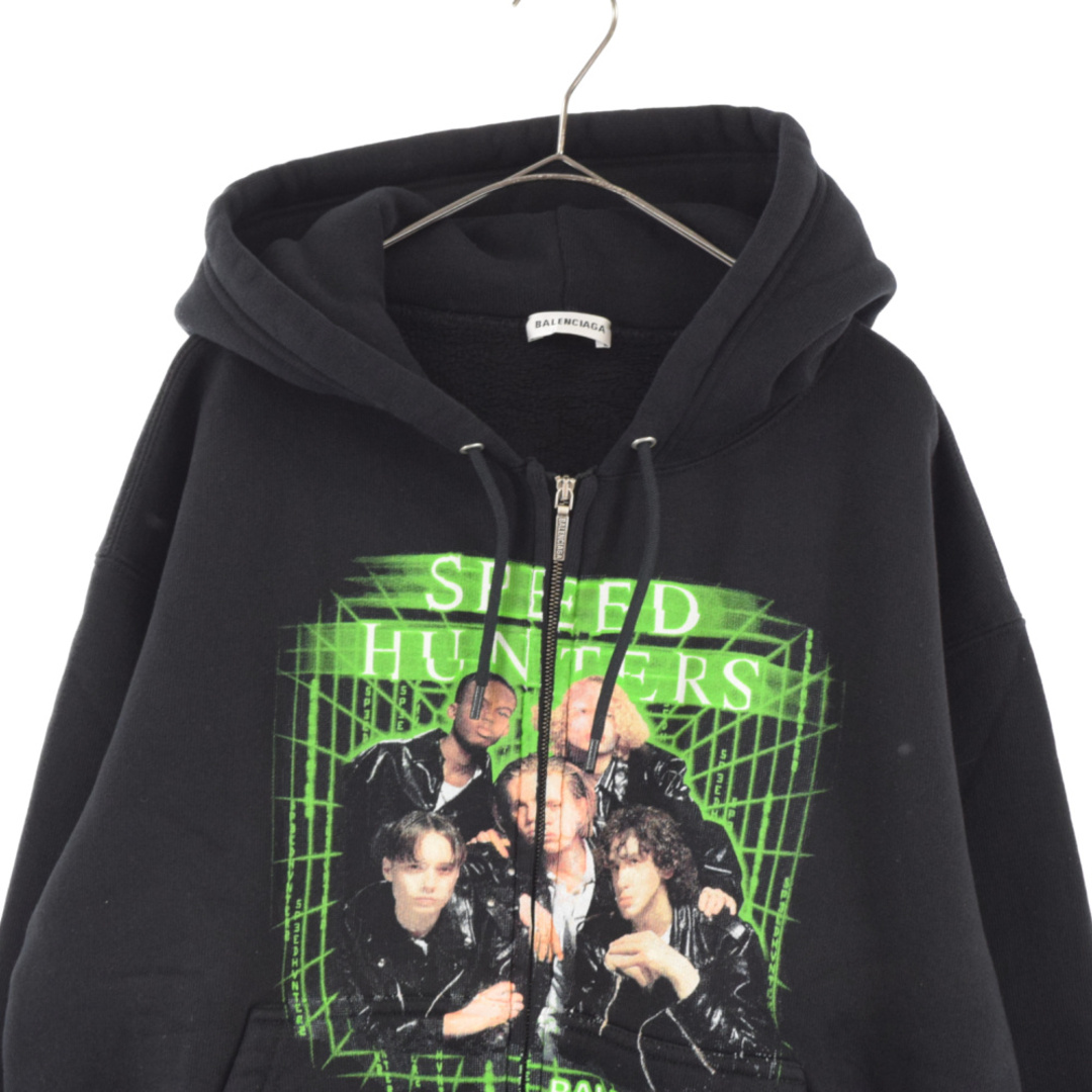 BALENCIAGA バレンシアガ 19SS SPEED HUNTERS ZIP UP HOODIE スピードハンター ジップアップ フーディー パーカー ブラック 556088-TDV15 レディース