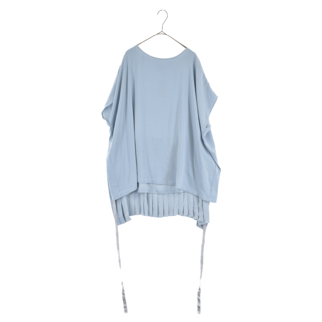 MM6 Maison Margiela エムエムシックスメゾンマルジェラ 20SS Peplum pleated tops ペプラム プリーツ 半袖 シャツ ブラウス ブルー S52NC0221 レディース