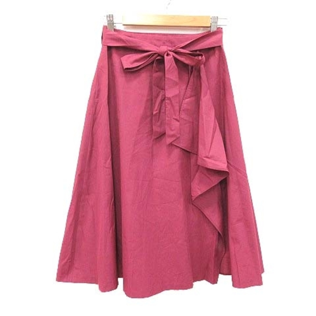 Rouge vif(ルージュヴィフ)のルージュヴィフ ラップスカート フレア ロング フリル ウエストマーク 36 赤 レディースのスカート(ロングスカート)の商品写真