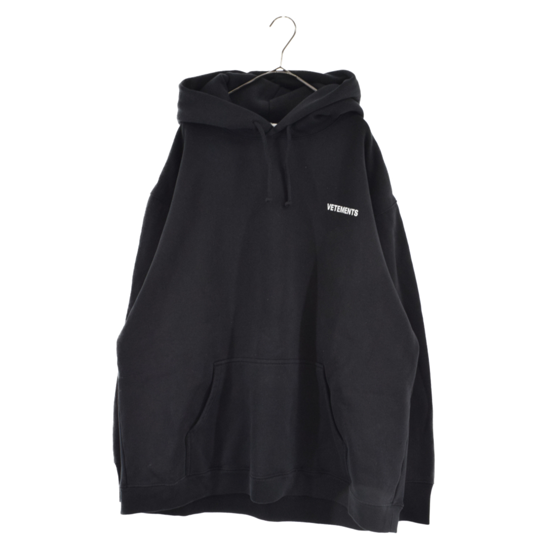 VETEMENTS ヴェトモン 20AW Chest Logo Pullover Hoodie チェストロゴプルオーバーフーディー プルオーバーパーカー ブラック UAH21TR535