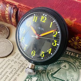 【高級懐中時計】美品 スミス 黒 51mm 1970年代 モーターウォッチ (腕時計(アナログ))