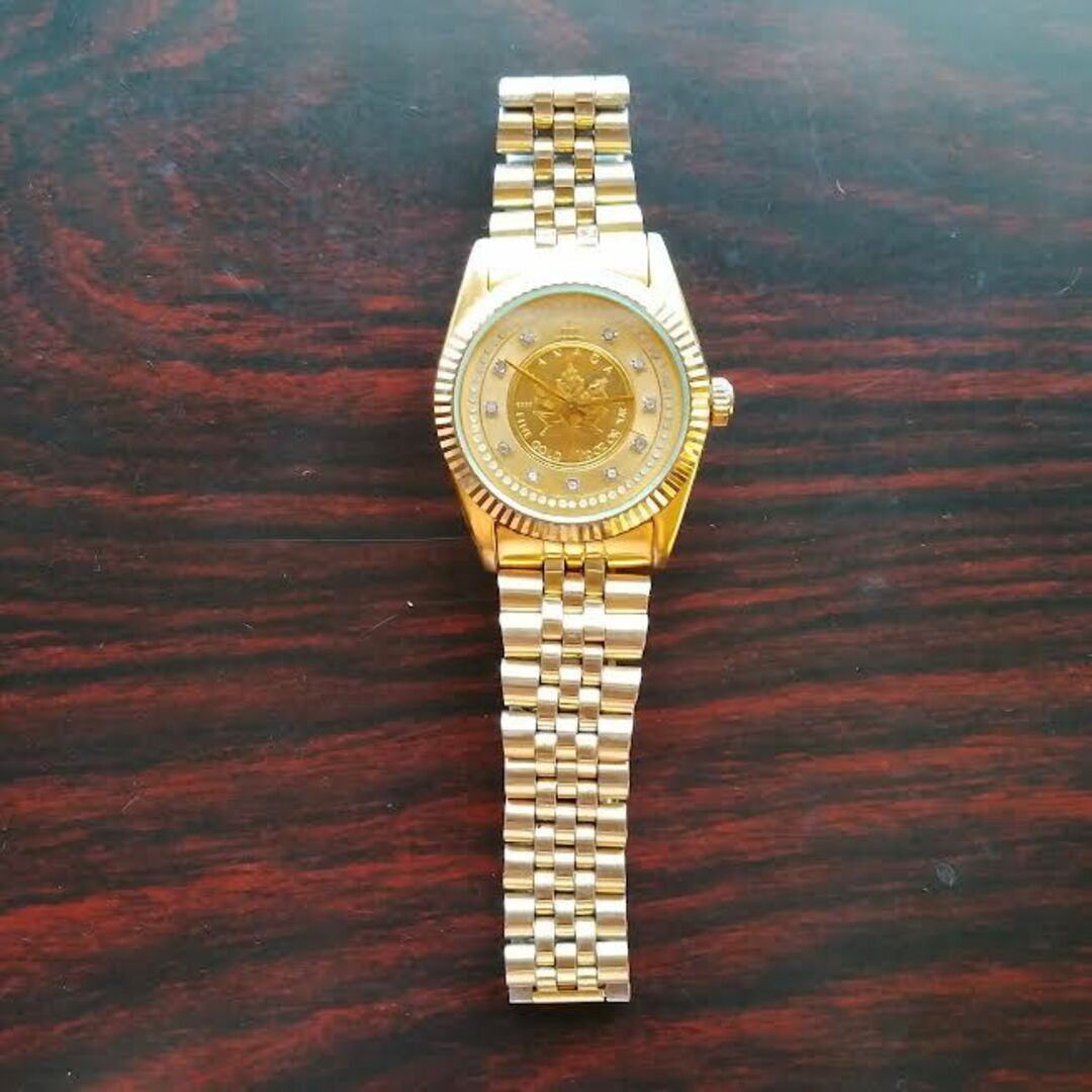 SWISS製 エルジン メープルリーフ金貨腕時計 メンズクオーツ - 通販