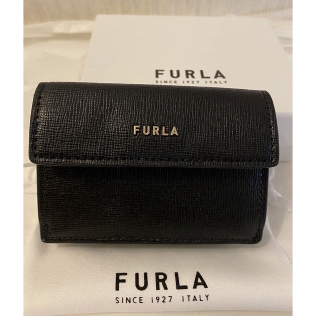 FURLAフルラ　三つ折り財布 バビロン　BABYLON ミニ財布　ブラック　黒