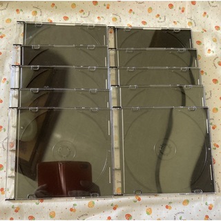 ブルーレイ、DVD、CDプラスチックケース(透明×黒)10枚(CD/DVD収納)