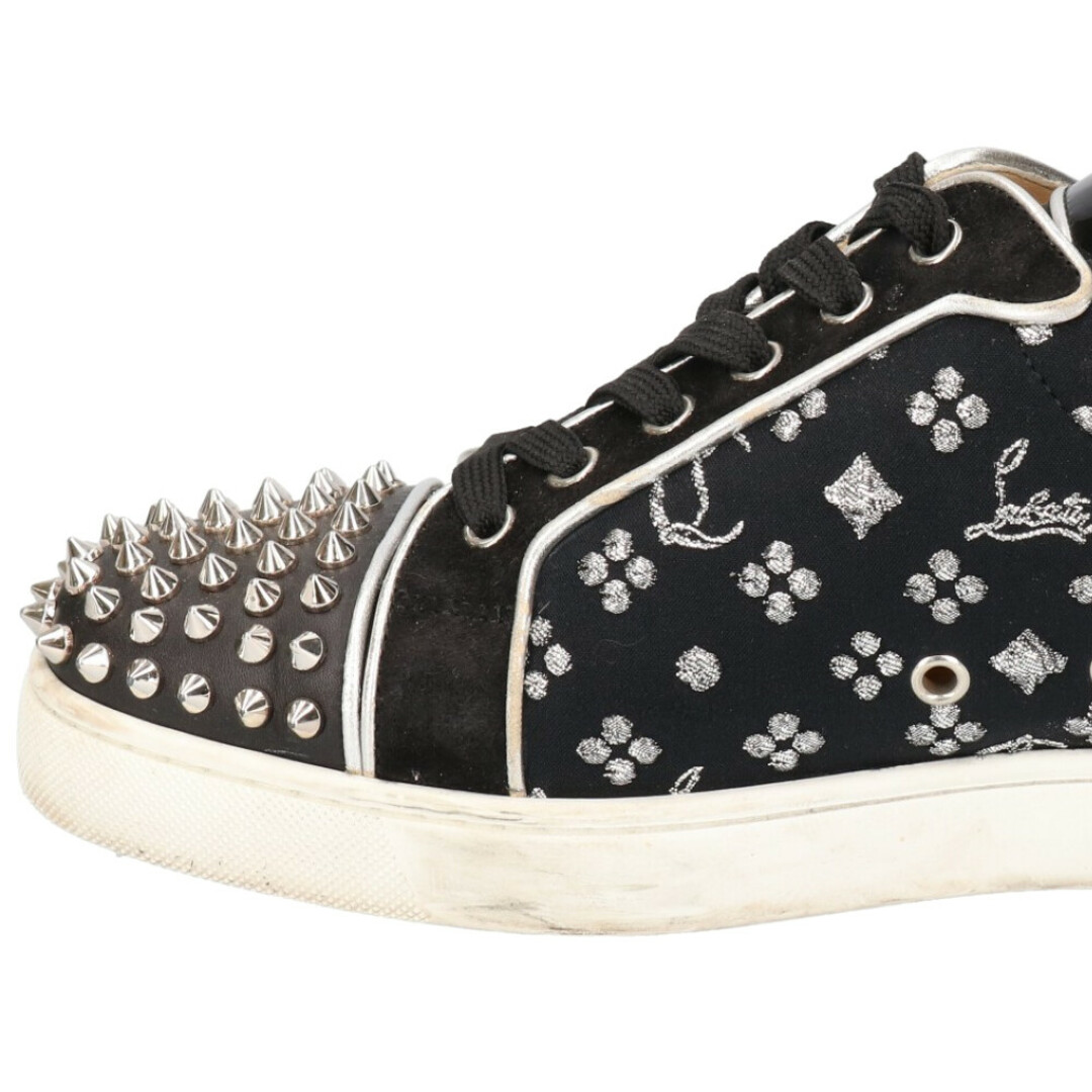 CHRISTIAN LOUBOUTIN クリスチャンルブタン LOUIS JUNIOR SPIKES ORLATO FLAT CLF/JACQ ルイスジュニア スパイク ジャガード ローカット スニーカー ブラック 3190613