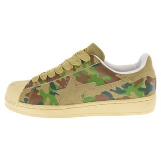 アベイシングエイプ(A BATHING APE)のA BATHING APE アベイシングエイプ SKULL STA CAMO CANVAS スカルスタ カモフラ ローカットスニーカー US8.5/26.5cm ベージュ/グリーン(スニーカー)