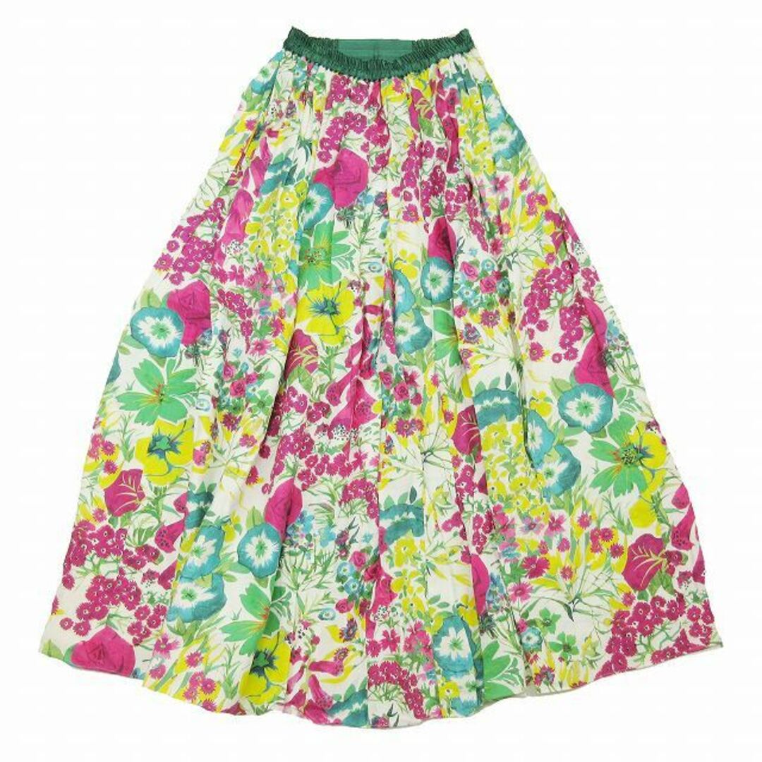 Drawer - 美品 19SS ドゥロワー リネン ボタニカル フレア スカート