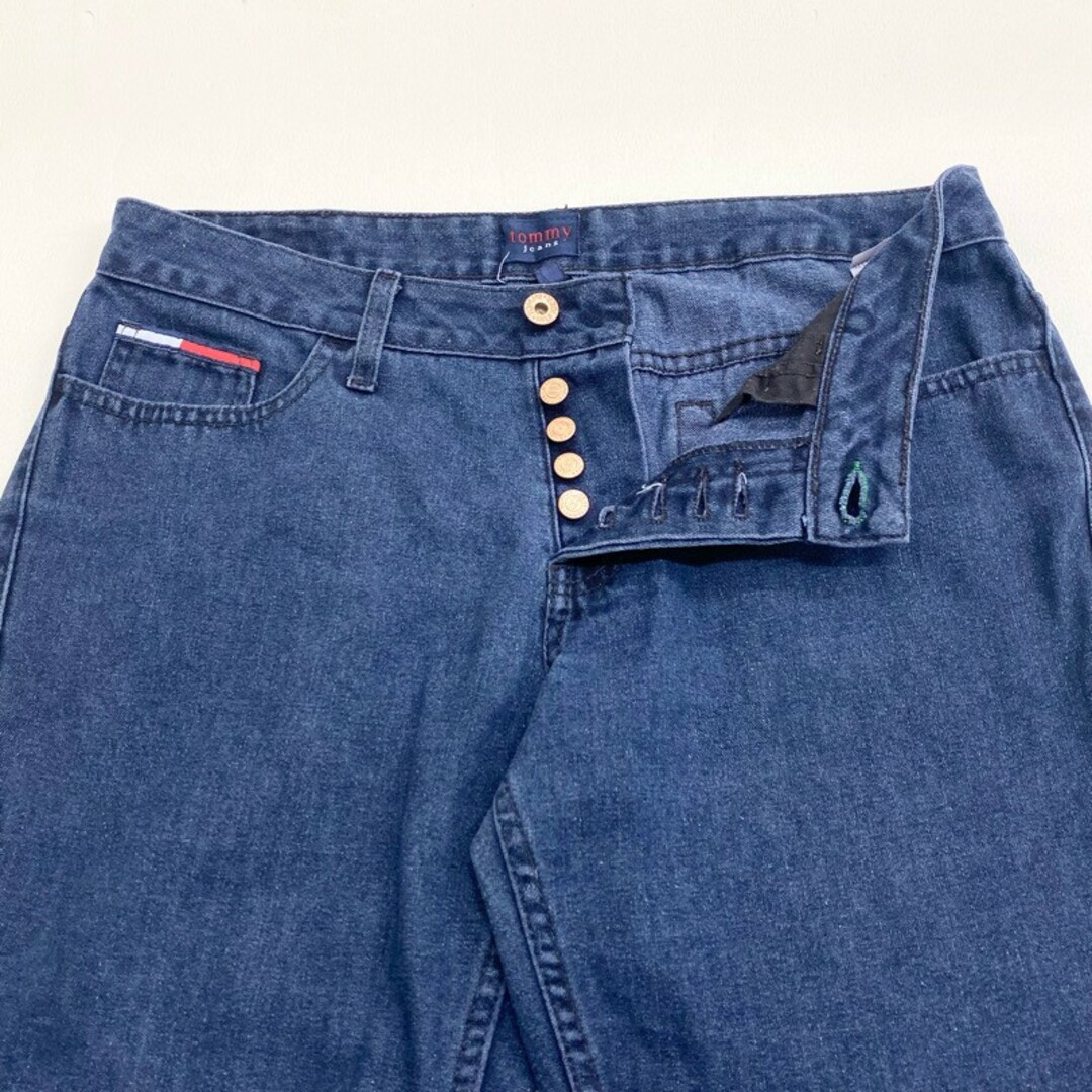 TOMMY JEANS(トミージーンズ)のレディース US古着 カナダ製 トミージーンズ TOMMY JEANS デニム パンツ フレアパンツ ローライズ サイズ：W34 L31.5 濃紺 【中古】 レディースのパンツ(その他)の商品写真