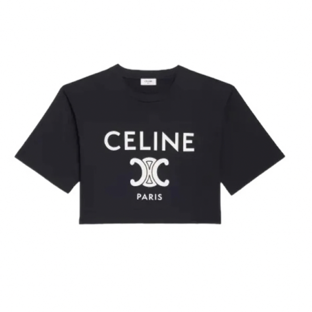 celine(セリーヌ)のセリーヌ　celine クロップドTシャツ　XS レディースのトップス(Tシャツ(半袖/袖なし))の商品写真