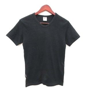 アヴィレックス(AVIREX)のアヴィレックス Tシャツ カットソー 半袖 Vネック リブ S 黒 ブラック(Tシャツ/カットソー(半袖/袖なし))