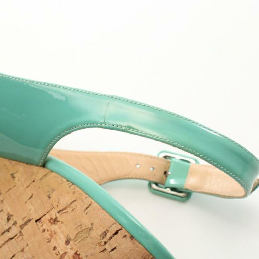 Christian Louboutin(クリスチャンルブタン)の サンダル エナメルレザー エメラルドグリーン ウェッジソール レディースの靴/シューズ(サンダル)の商品写真