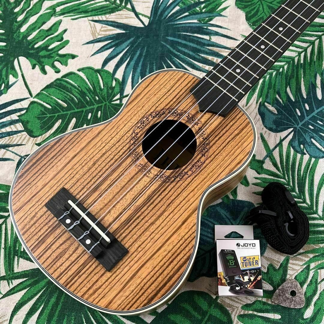 【music ukulele】ゼブラウッドのエレキ・ソプラノウクレレ【セット付】 1