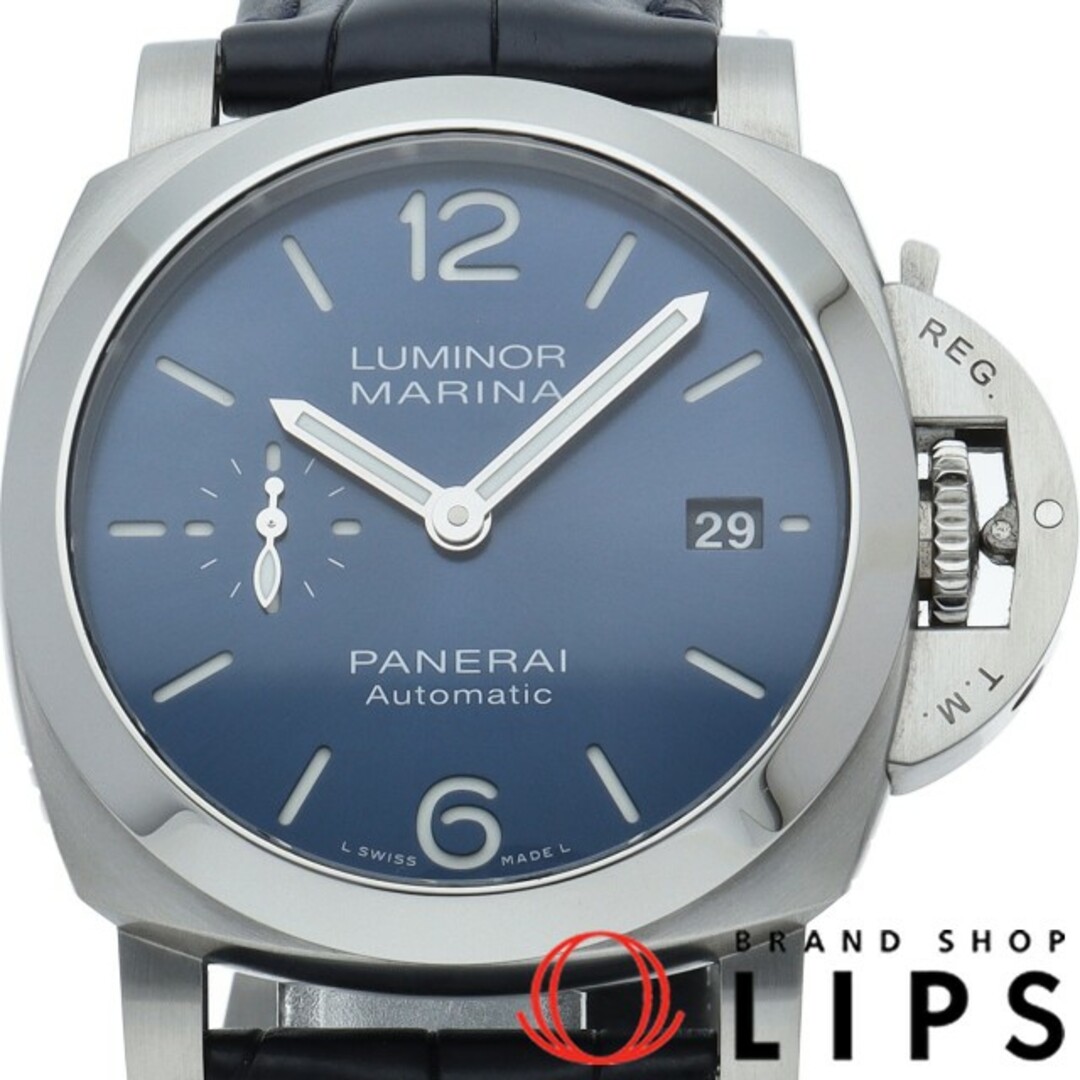 PANERAI(パネライ)のパネライ ルミノール マリーナ クアランタ 40mm Luminor Marina Quaranta PAM01270 箱 保証書 バンド SS/革 メンズ時計 ブルー 美品 【未使用】 メンズの時計(その他)の商品写真