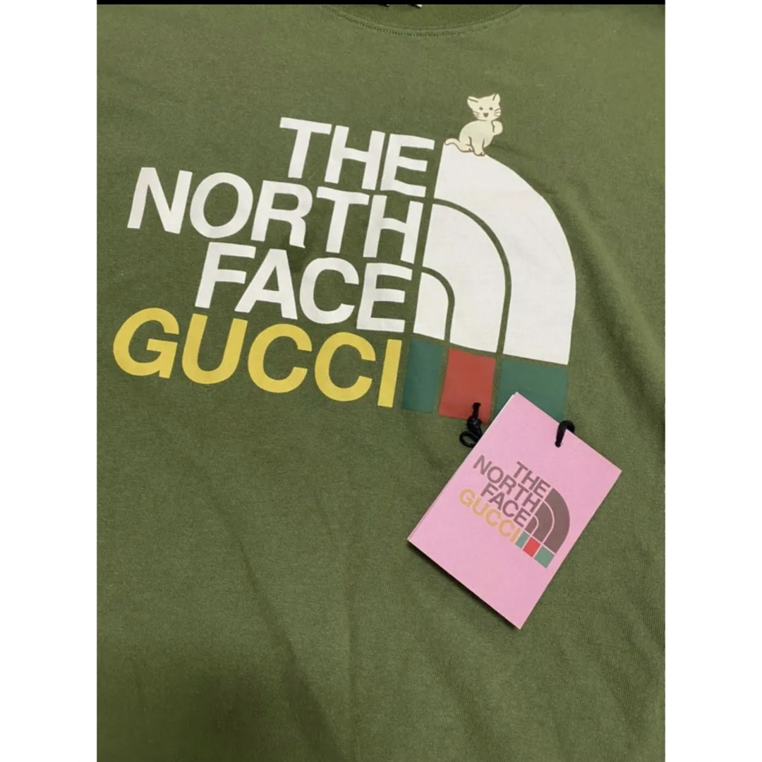 GUCCI×THE NORTH FACE カーキ 半袖 Tシャツ Sサイズ