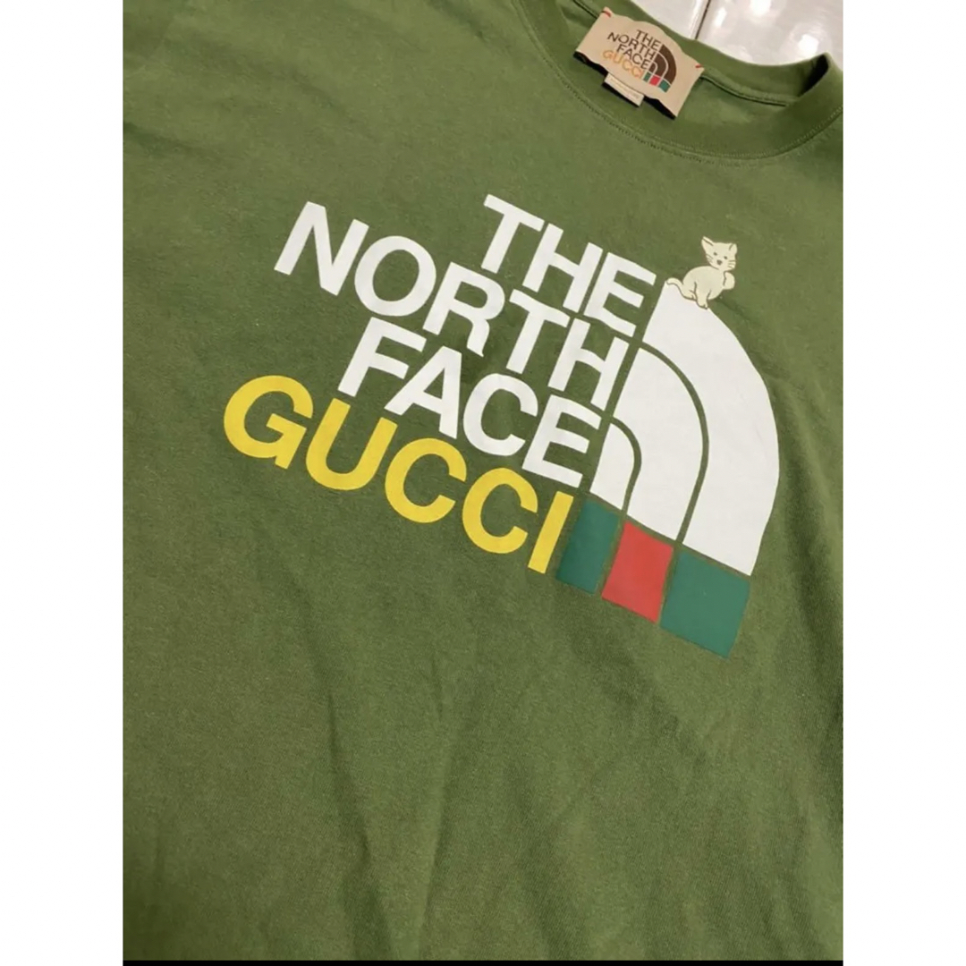 GUCCI×THE NORTH FACE カーキ 半袖 Tシャツ Sサイズ