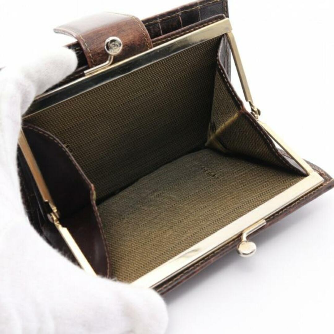 FENDI(フェンディ)のズッカ 二つ折り財布 キャンバス レザー ブラック ダークブラウン がま口 レディースのファッション小物(財布)の商品写真