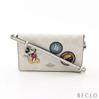 コーチ(COACH)のCOACH × DISNEY シグネチャー ショルダーウォレット PVC レザー ホワイト マルチカラー(ショルダーバッグ)