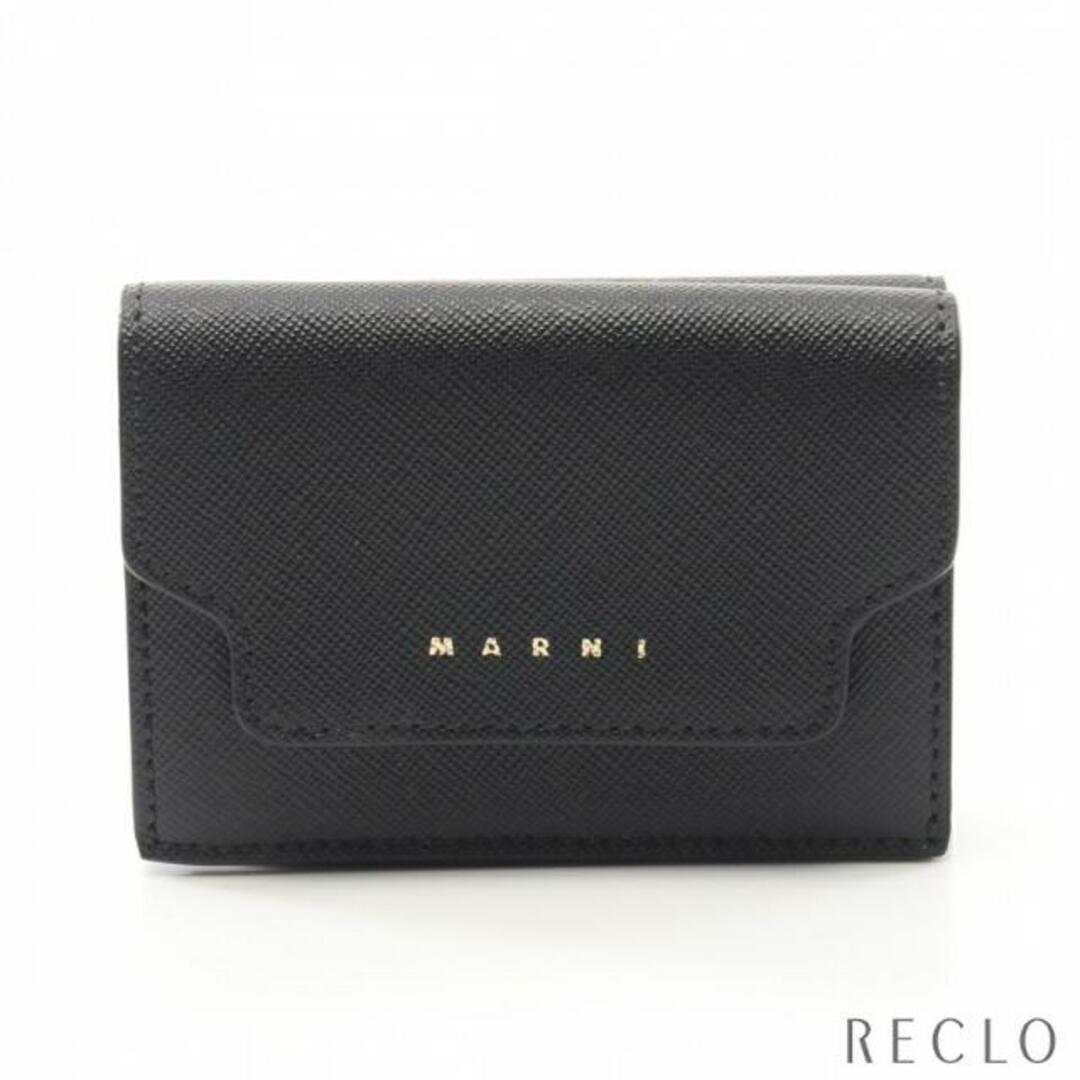 Marni(マルニ)のトリフォールドウォレット 三つ折り財布 コンパクトウォレット レザー ブラック レディースのファッション小物(財布)の商品写真