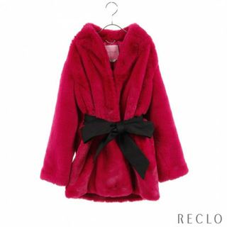 ケイトスペードニューヨーク(kate spade new york)のBow waist Faux Fur Coat コート ピンクパープル(その他)