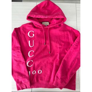 グッチ(Gucci)のGUCCI  100周年記念 ウィメンズ ピンク フーディー XS(トレーナー/スウェット)