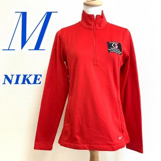 ナイキ(NIKE)のNIKE GOLF ナイキゴルフ　メンズ　長袖トップス　ハーフジップ　レッド　M(ウエア)