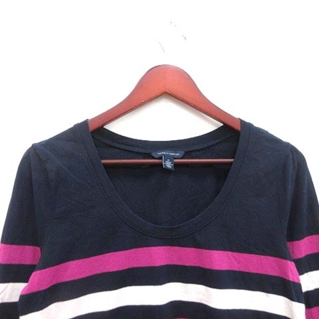 TOMMY HILFIGER(トミーヒルフィガー)のTOMMY HILFIGER カットソー ボーダー 長袖 M 紺 ピンク /YK レディースのトップス(カットソー(長袖/七分))の商品写真