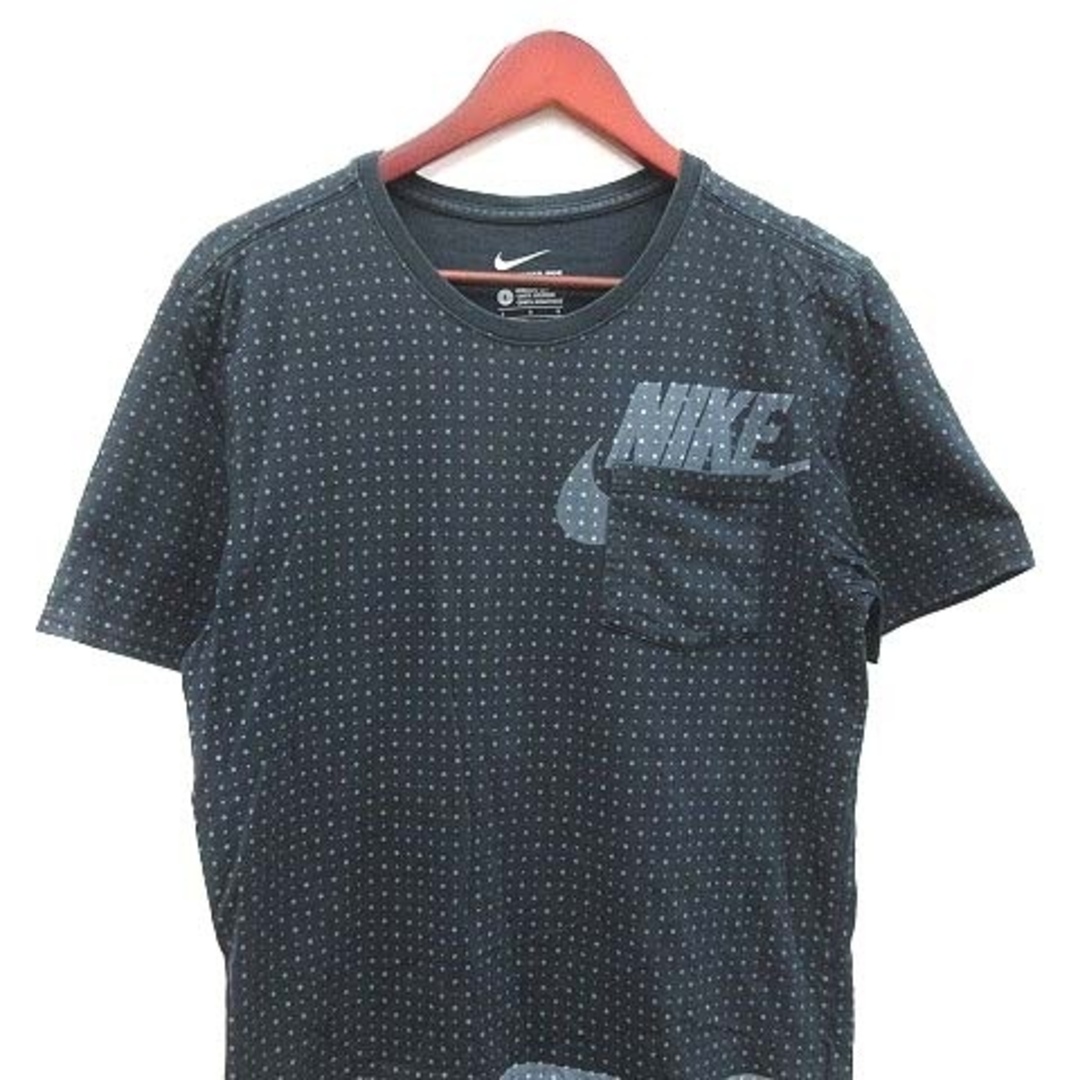 NIKE(ナイキ)のナイキ Tシャツ カットソー 半袖 クルーネック ドット ロゴプリント L 黒 メンズのトップス(Tシャツ/カットソー(半袖/袖なし))の商品写真