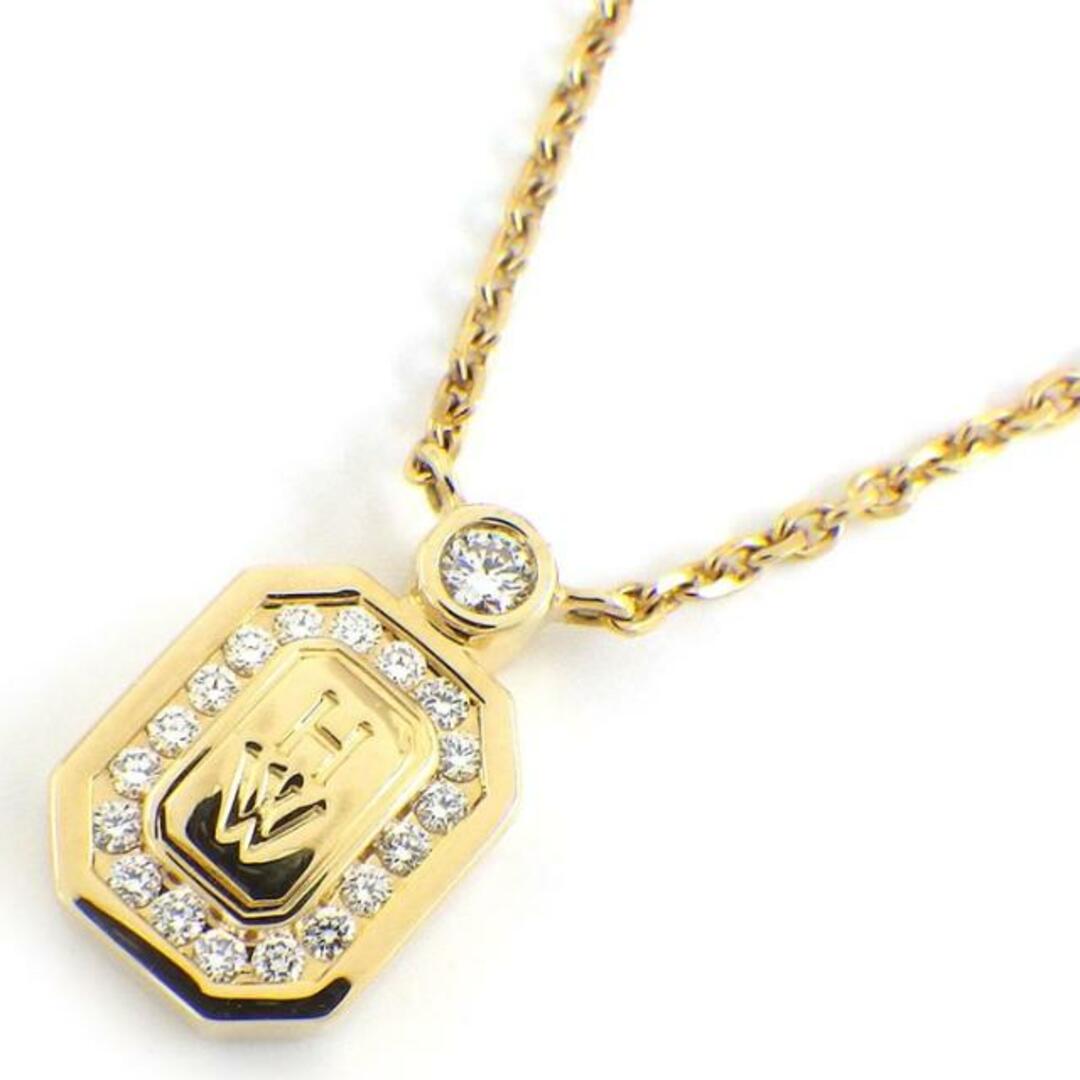 使用石ダイヤモンド計012ctハリーウィンストン HARRY WINSTON ネックレス HW ロゴ PEDRRD16HWL プレート 19ポイント ダイヤモンド 計0.12ct K18YG 【箱・保付き】