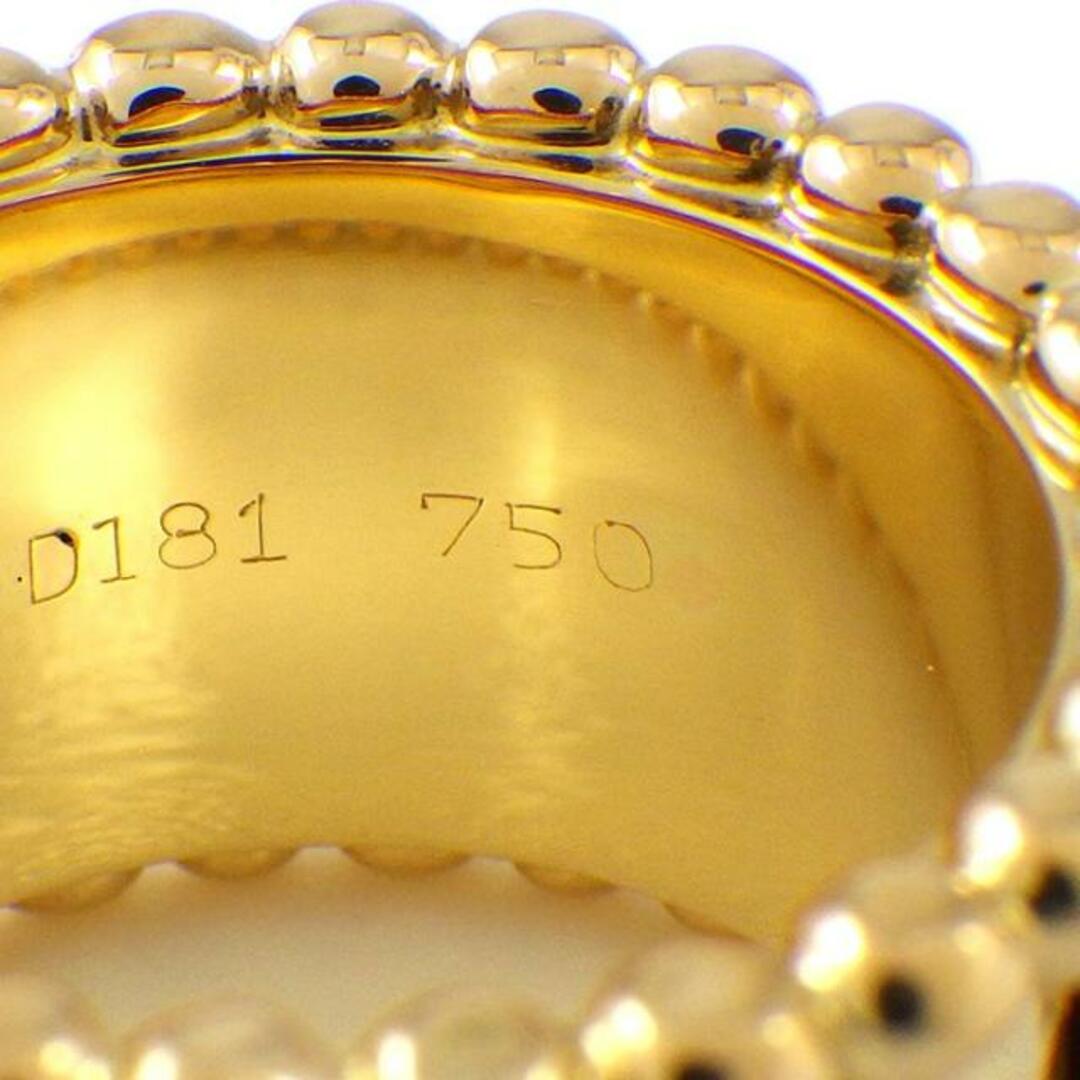 シャネル CHANEL リング スリーシンボル ワイド 6モチーフ カメリア クローバー ゴールドビーズ エッジ 2ポイント パール 4mm珠 K18YG 13号 【中古】