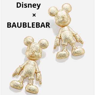 ディズニー(Disney)のDISNEY ×BAUBLEBAR ミッキー3D シルエット　ピアス　ゴールド(ピアス)