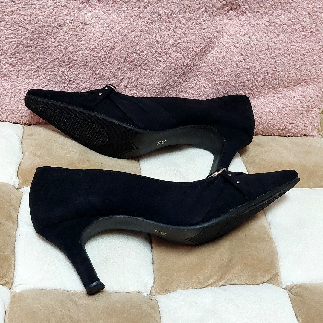 【LEMIORE】 お洒落で可愛いパンプス (黒) 23.5cm(EEE) レディースの靴/シューズ(ハイヒール/パンプス)の商品写真