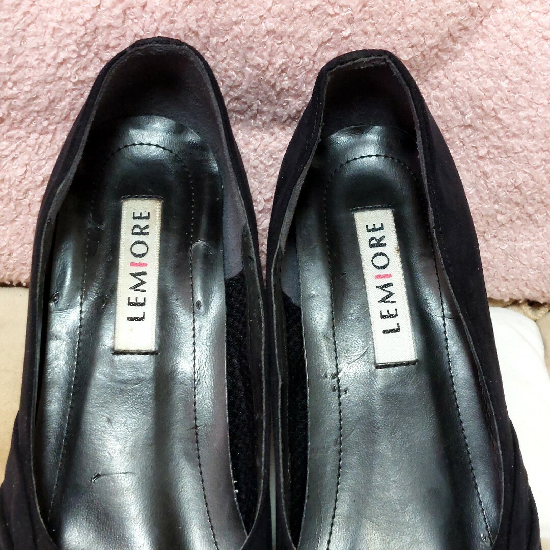 【LEMIORE】 お洒落で可愛いパンプス (黒) 23.5cm(EEE) レディースの靴/シューズ(ハイヒール/パンプス)の商品写真