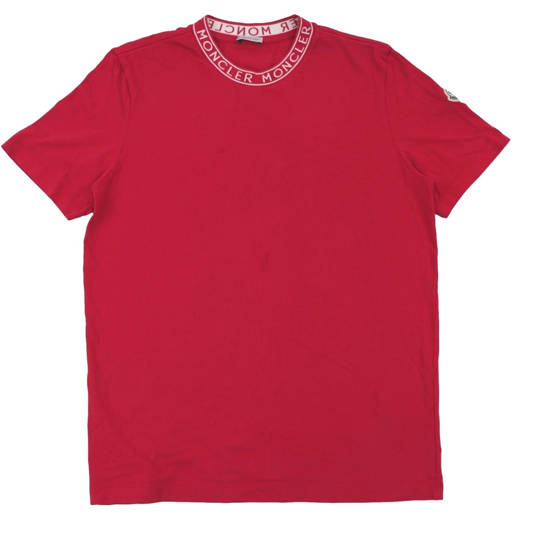 約45cm身幅美品 モンクレール 23SS ロゴレタリング クルーネック 半袖Tシャツ メンズ 赤 M MONCLER