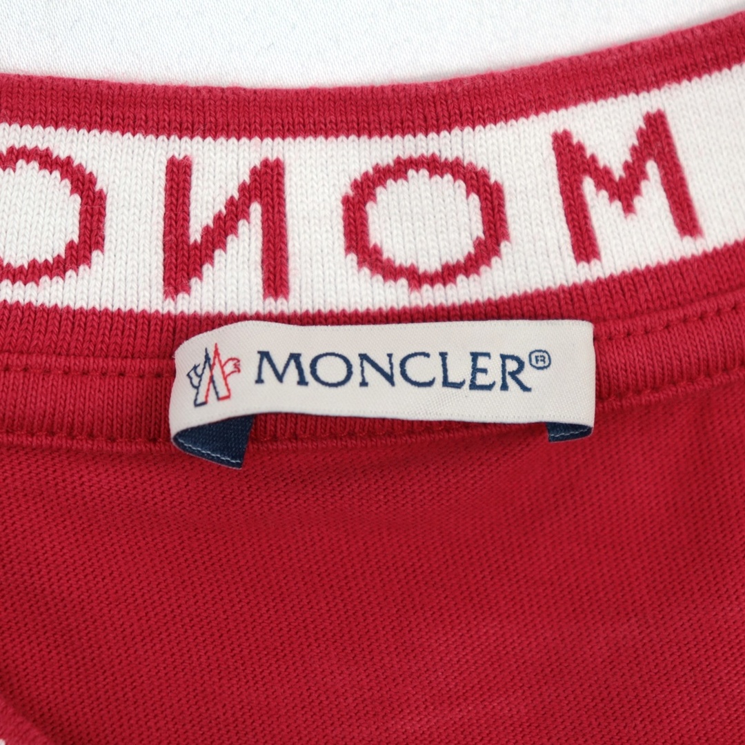 美品 モンクレール 23SS ロゴレタリング クルーネック 半袖Tシャツ メンズ 赤 M MONCLER 5