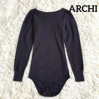 美品☆ARCHI アーキ FRAMeWORK ウールボディスーツトップ 黒の通販｜ラクマ