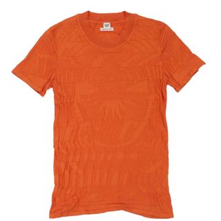 エルメス(Hermes)の美品 エルメス 19年 占星術 ジャガードニット 半袖Tシャツ レディース オレンジ 36 シルク コットン HERMES(Tシャツ(半袖/袖なし))