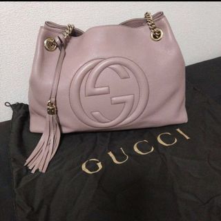 グッチ(Gucci)のGUCCI SOHO レザー バッグ ショルダーバッグ トートバッグ(トートバッグ)