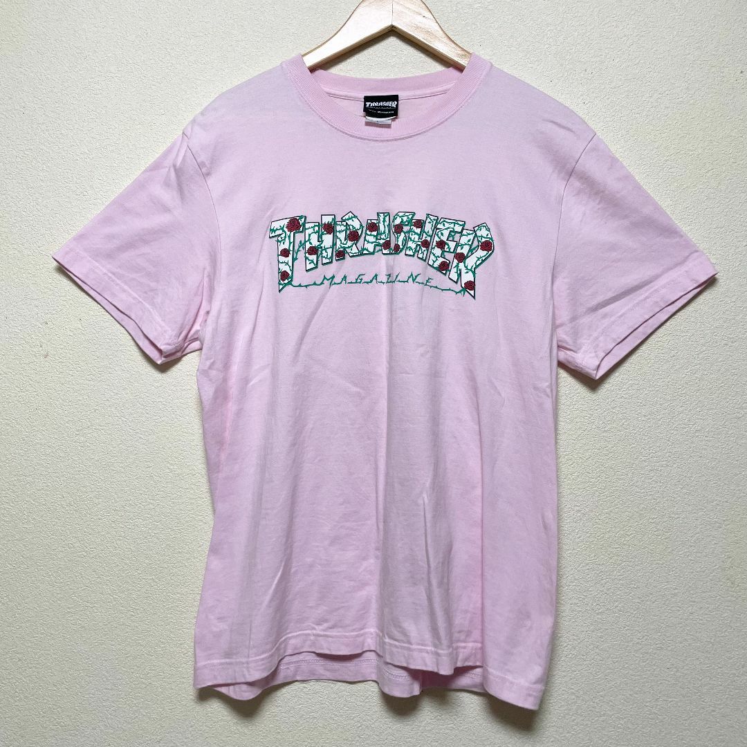 THRASHER(スラッシャー)のスラッシャー　ロゴT　ストリート　スケーター　古着　ピンク レディースのトップス(Tシャツ(半袖/袖なし))の商品写真