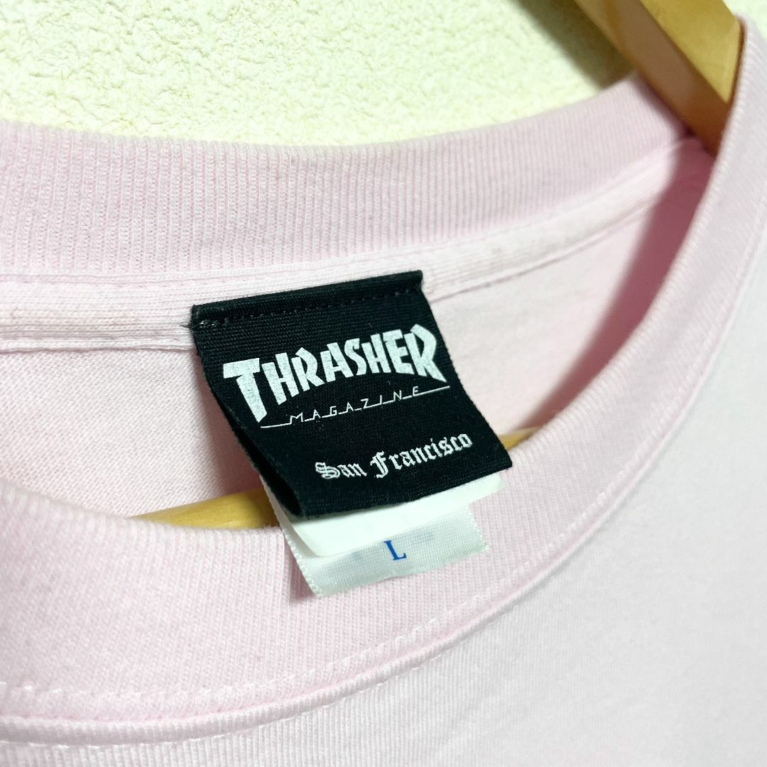 THRASHER(スラッシャー)のスラッシャー　ロゴT　ストリート　スケーター　古着　ピンク レディースのトップス(Tシャツ(半袖/袖なし))の商品写真