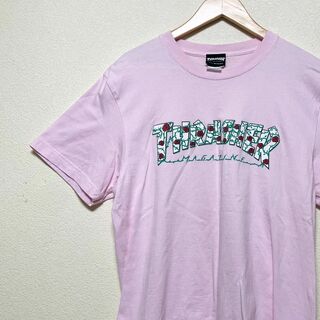 スラッシャー(THRASHER)のスラッシャー　ロゴT　ストリート　スケーター　古着　ピンク(Tシャツ(半袖/袖なし))