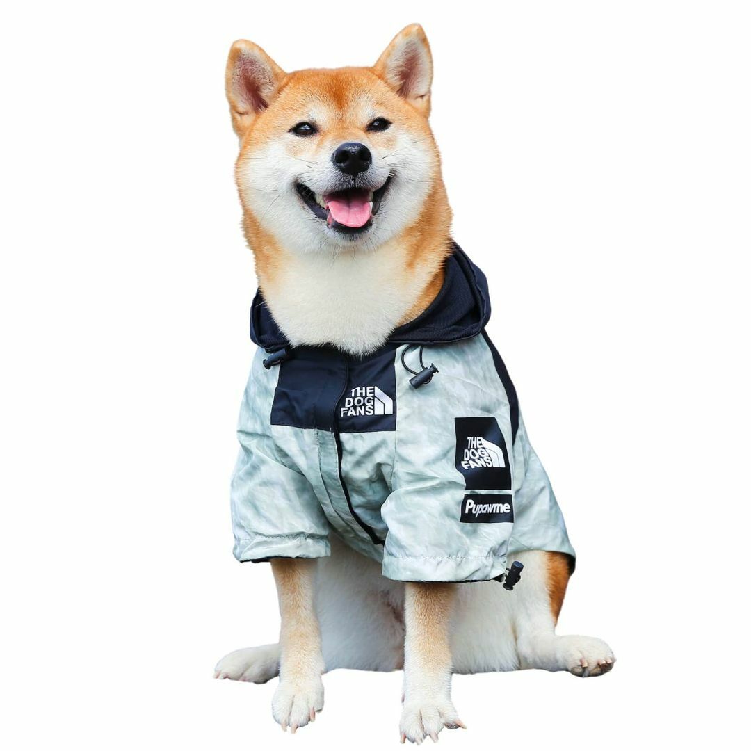 【色: 薄青】REEYAM ドッグウェア 犬用 レインコート 雨具 カッパ マジ