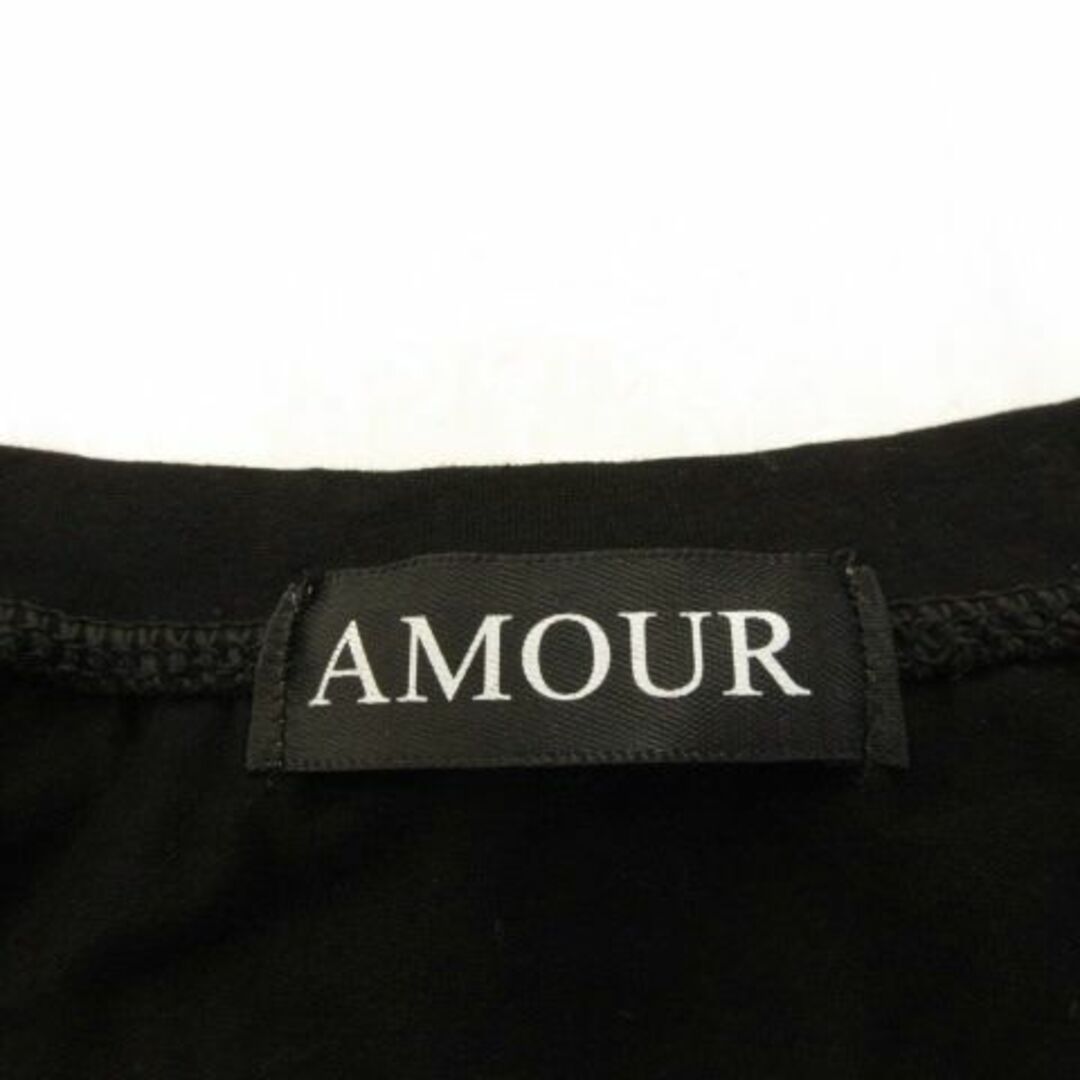 other(アザー)のアムール AMOUR Tシャツ 半袖 プリント ビジュー 黒 M *A43 レディースのトップス(Tシャツ(半袖/袖なし))の商品写真