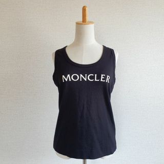 【新品・未使用】MONCLERロゴ　リブタンクトップ 　ブラック　レディースＳ