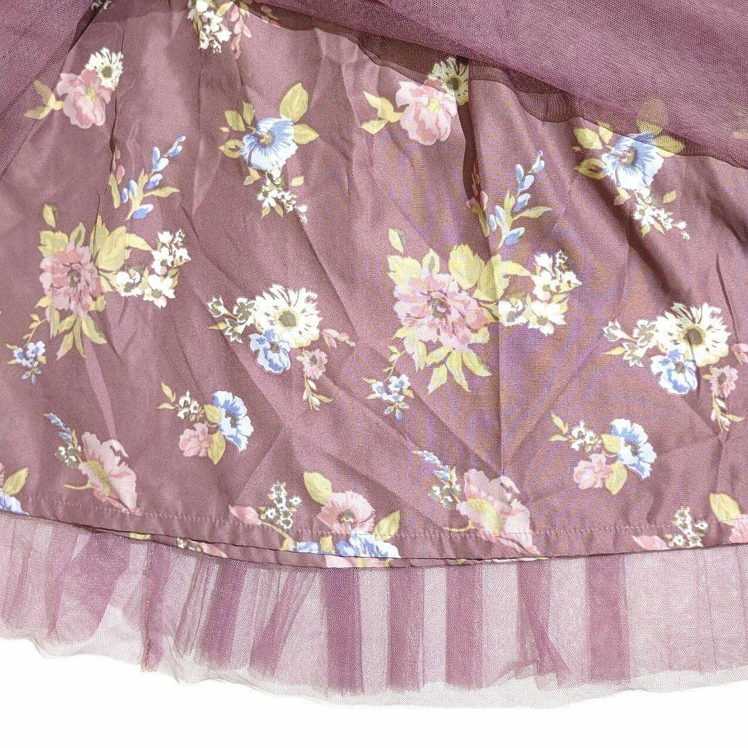 GLACIER(グラシア)のグラシア チュール花柄スカート ミモレ丈 シアー フラワー レディースのスカート(ロングスカート)の商品写真