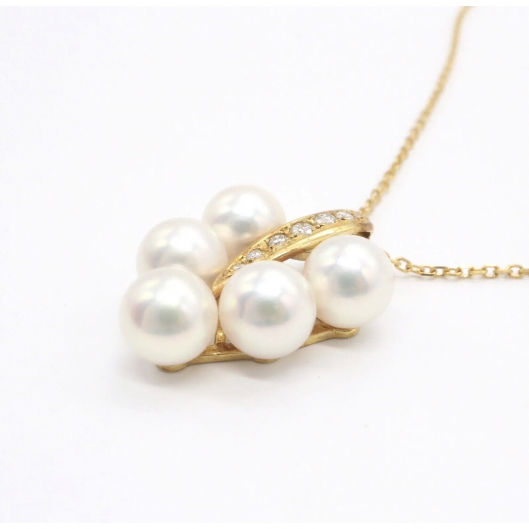 MIKIMOTO(ミキモト)のMIKIMOTO★ミキモト K18YG パール ダイヤ ネックレス アクセサリー レディースのアクセサリー(ネックレス)の商品写真