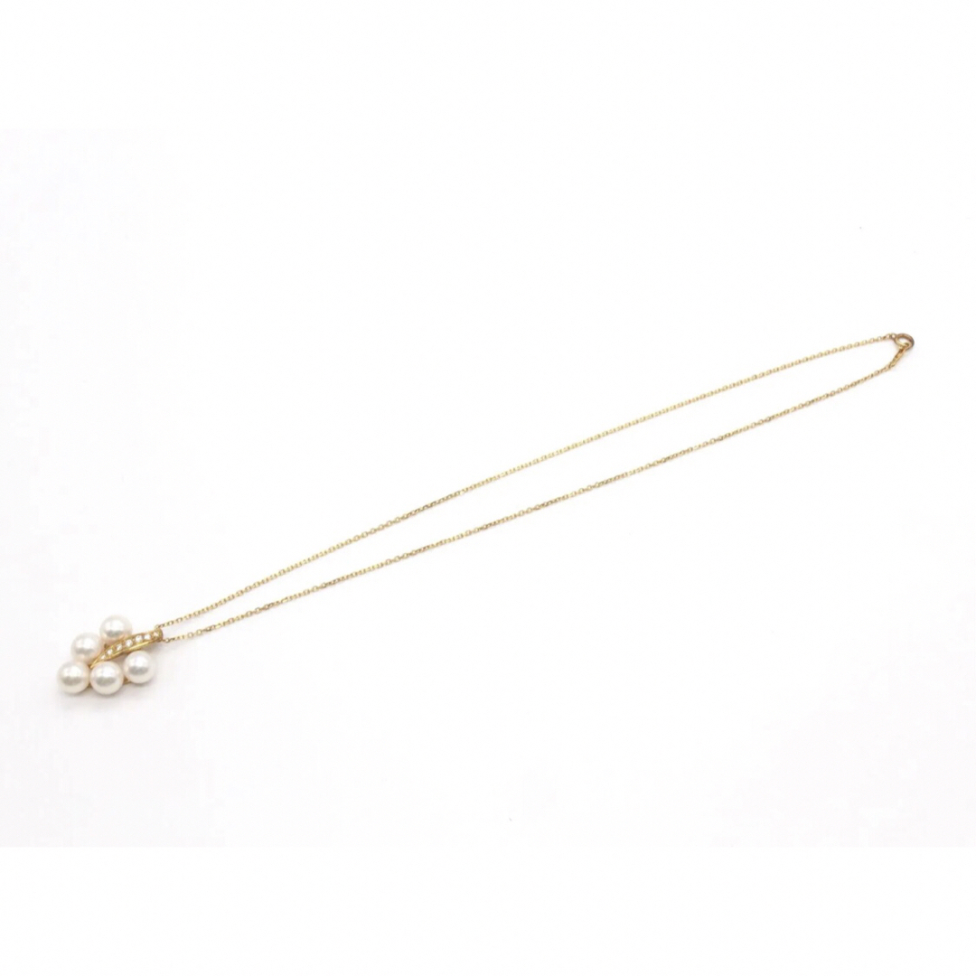 MIKIMOTO(ミキモト)のMIKIMOTO★ミキモト K18YG パール ダイヤ ネックレス アクセサリー レディースのアクセサリー(ネックレス)の商品写真